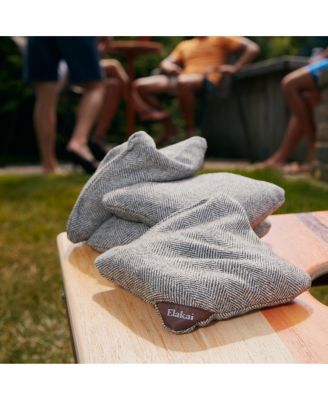 Herringbone Wool Aviator Cornhole Bags