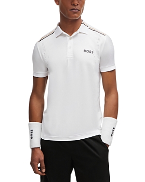 Shop Hugo Boss Patteo Mb Signature Striped Slim Fit Polo Shirt In White
