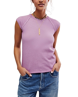 Shop Free People We The Free Riley Tee In Mauve Mouse