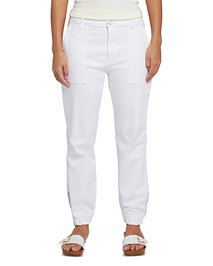 7 For All Mankind Darted Boyfriend Jogger Pants In White