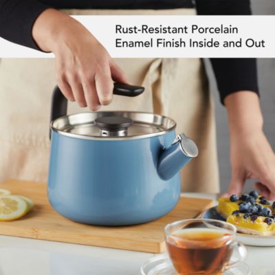 Enameled Steel Induction 2 Qt Whistling Tea Kettle