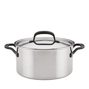 Shop Kitchenaid 5 Ply Stainless Steel 6 Qt Stockpot In Silver