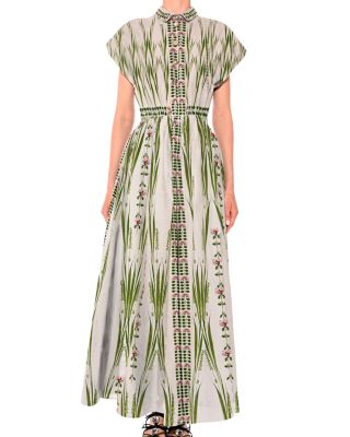 strapless summer maxi dress Blue Green Tropical Strapless Maxi Dress