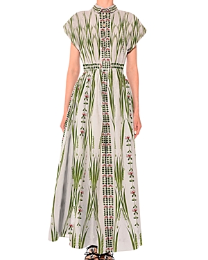 Shop Giambattista Valli Floral Maxi Dress In Ivory/green