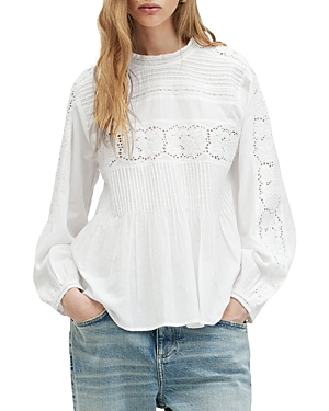 Shop Allsaints Elaia Embroidered Top In Chalk White
