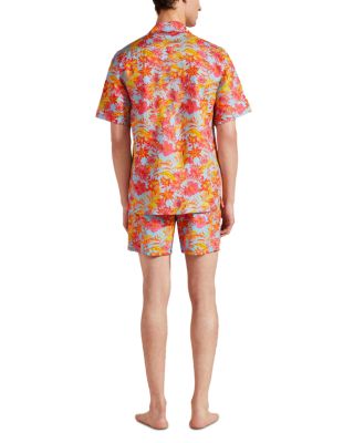 Charli Tahiti Flowers Print Linen Camp Shirt