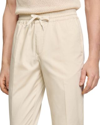 Alpha Cotton Blend Straight Leg Drawstring Pants