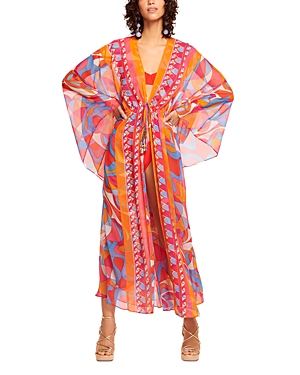 Shop Ramy Brook Phebe Dress Swim Cover Up In Apricot Multi
