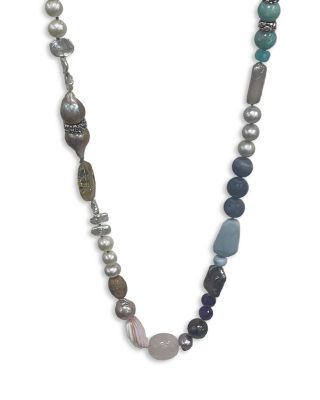 Stephen Dweck - Sterling Silver Terraquatic Multi-Gemstone Statement Necklace, 36"