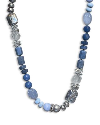 Stephen Dweck - Sterling Silver Terraquatic Multi Gemstone Statement Necklace, 18"