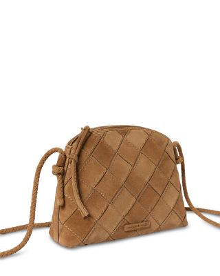 Mallory Toffee Small Woven Leather Crossbody