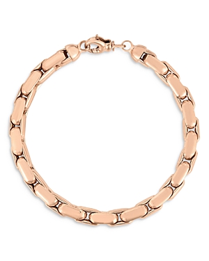 Shop Roberto Coin 18k Rose Gold Bold Gold Oro Classic Elongated Box Link Bracelet In Pink