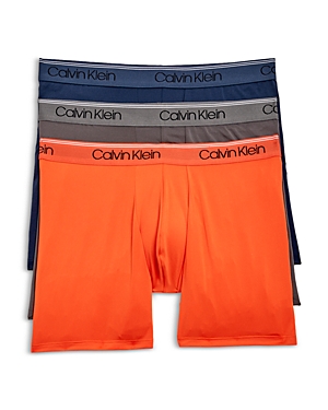 Calvin Klein Microfiber Stretch Wicking Boxer Briefs, Pack Of 3 In Mgy Spellb