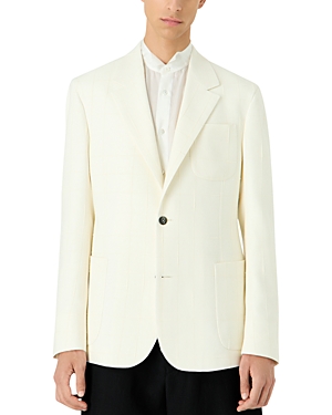 Shop Emporio Armani Single Breasted Blazer In Off White