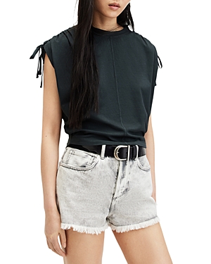 Shop Allsaints Cassie Tee In Washed Black
