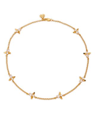 Lele Sadoughi - Crystal Honeybee Collar Necklace in 14K Gold Plated, 16"