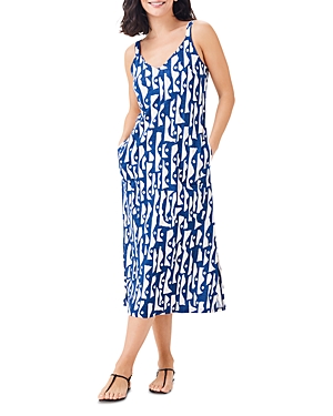 Shop Nzt Nic+zoe High Seas Midi Dress In Blue Multi