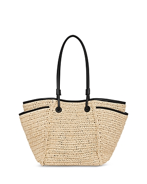 Shop Whistles Zoelle Straw Popper Tote In Neutral