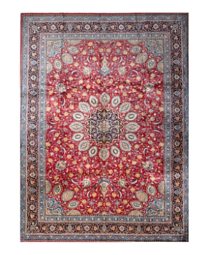 Shop Bashian One Of A Kind Sarouk Area Rug, 9'7 X 12'10 In Red