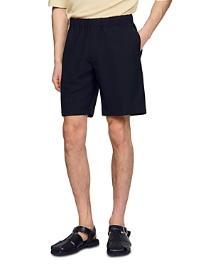 Shop Sandro Men's Alibi Wide Leg 9 Shorts In Black