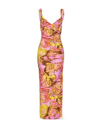 pinko achei ruched dress Pinko-Bergamotto Dress With Jewel Details-Dresses