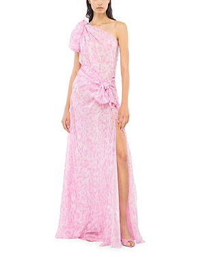Shop Pinko Lugana Asymmetrical Dress In Pink Multi