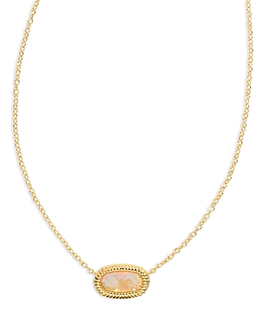Shop Kendra Scott Elisa Ridge Frame Pendant Necklace, 19 In Gold Golden Abalone