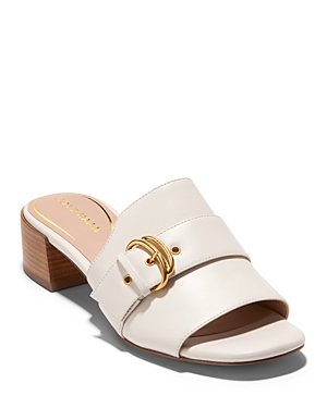 Shop Cole Haan Women's Crosby Buckled Slide Sandals In Ivory Leather