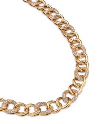 Diamond Link Necklace in 14K Yellow Gold, 4.50 tcw