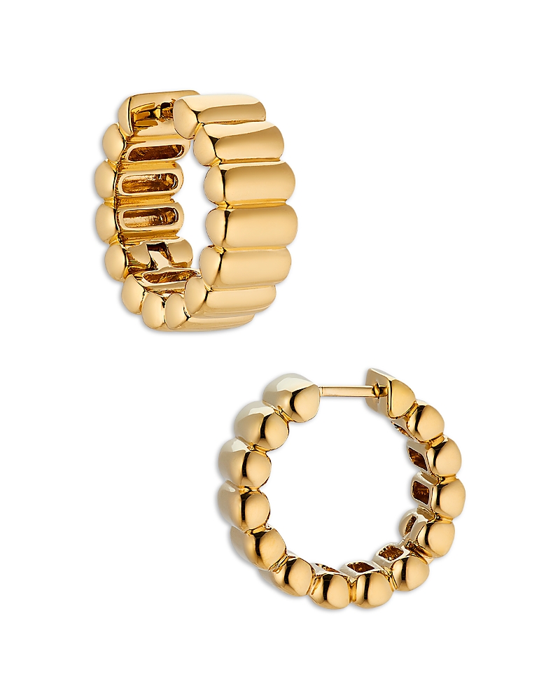 Nadri Sunlight Bold Ribbed Hoop Earrings