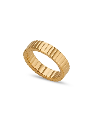 Sunlight Ribbed Band Ring in 18K Gold Plated