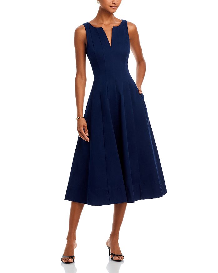 AQUA PANELED MIDI DRESS - EXCLUSIVE 