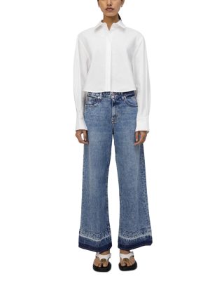 Renata Cropped Poplin Button Down Shirt