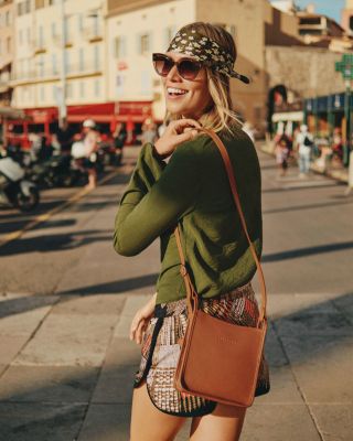 Le Foulonn&eacute; Small Zip Leather Crossbody