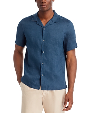 Shop Theory Irving Relaxed Fit Shirt In Deep Sea Blue