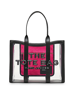 Shop Marc Jacobs The Clear Large Tote Bag In Black/nickel