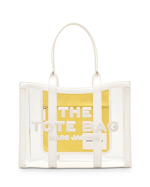 Shop Marc Jacobs The Clear Large Tote Bag In White/nickel