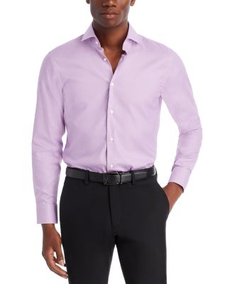 BOSS - Cotton Blend Textured Sharp Fit Dress Shirt