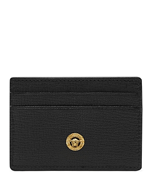 Versace Leather Card Case In Black