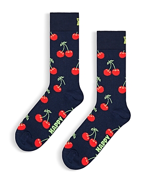 Shop Happy Socks Men's Cherry Socks In Navy