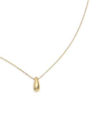 Moon & Meadow - 14K Yellow Gold Polished Dew Drop Pendant Necklace, 18"