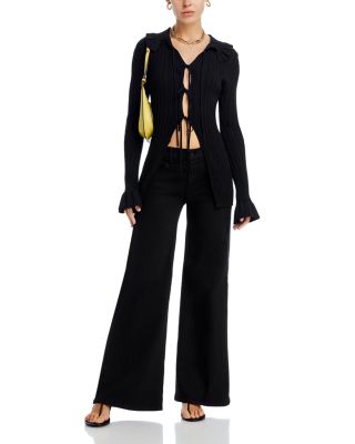 MOTHER The Lil Twister Sneak Jeans in Pitch | Bloomingdale's
