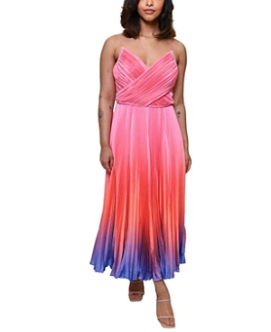 Shop Hutch Plus Size Fiji Dress In Multi Sunset Gradient
