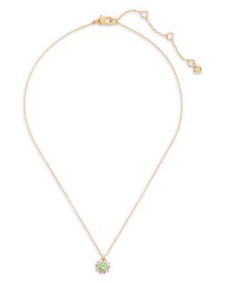 kate spade new york Sunny Cubic Zirconia Halo Pendant Necklace, 16-19