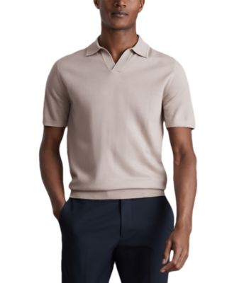 REISS - Open Collar Regular Fit Short Sleeve Wool Sweater