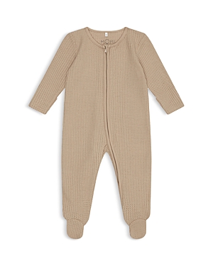 Shop Mori Unisex Waffle Knit Clever Zip Footie - Baby In Seasame