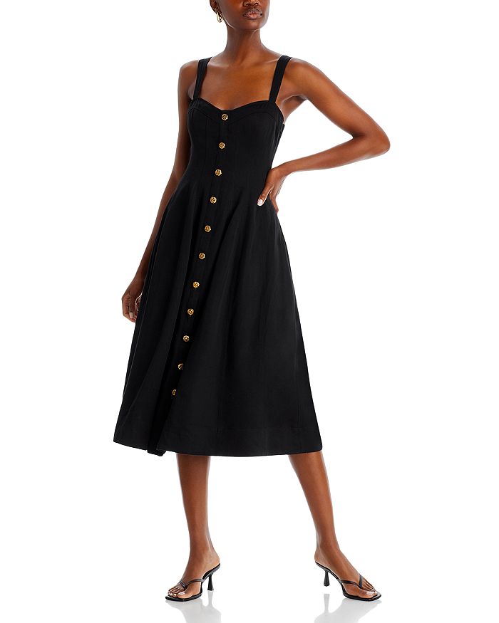 Red Ginger Button Front Tank Dress - Aqua main image 0