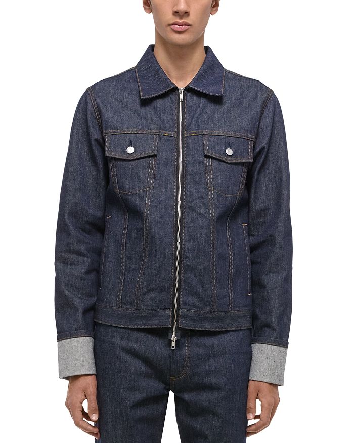 HELMUT LANG patterned zip front jacket