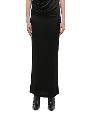 Shop Helmut Lang Fluid Straight Maxi Skirt In Black