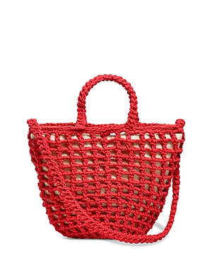 Shop Madewell Crochet Rope Medium Tote Bag In Bright Poppy